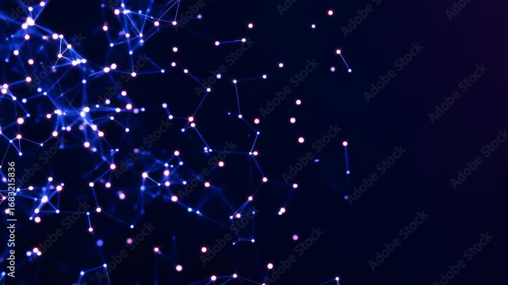 Aufkleber futuristic abstract digital network featuring glowing points and lines illustrating data connectivit