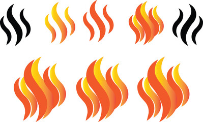 flame and burning fire vector