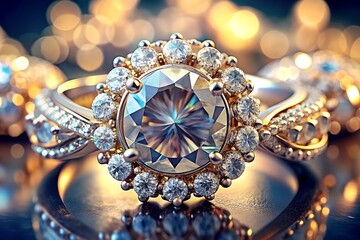 Fototapeta premium Stylized Diamond Jewelry for Festive Celebrations 