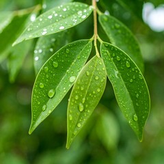 Close-up of leaves with water droplets