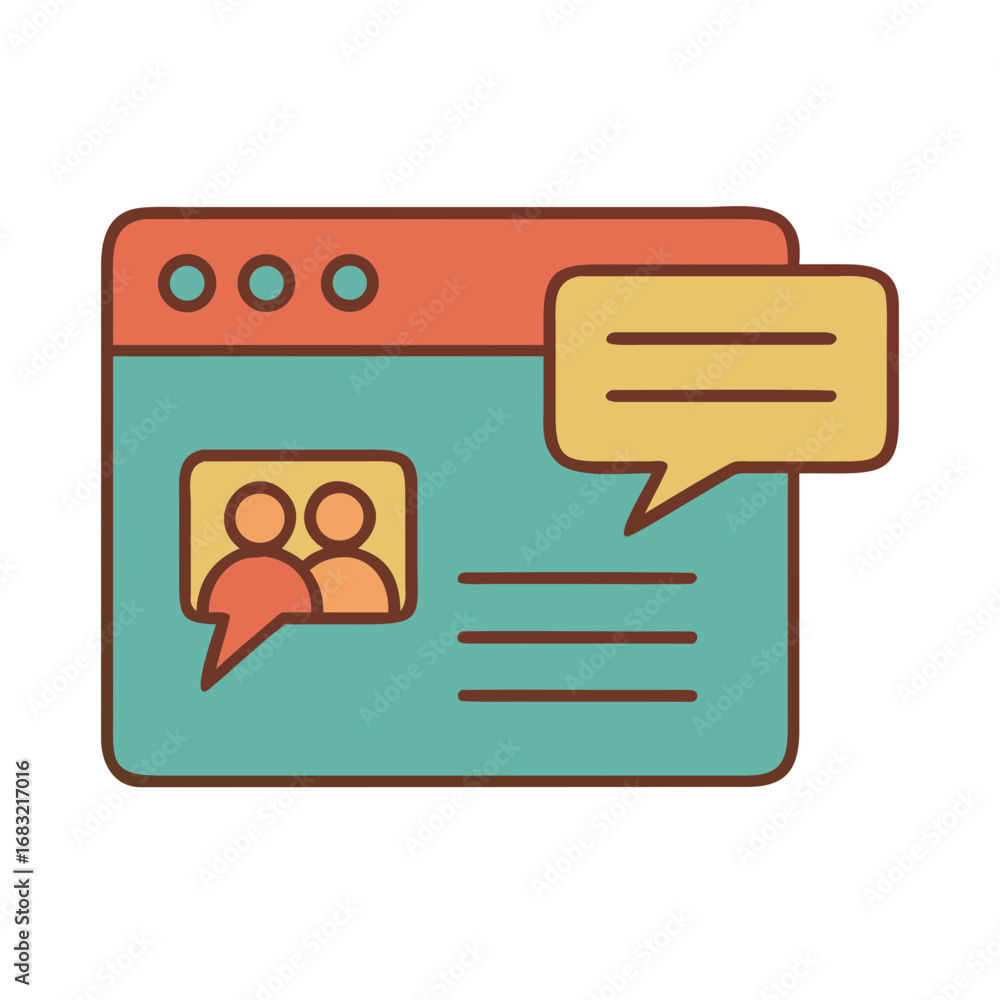 Fototapete chat window displaying conversation and user interface elements