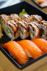 two kinds of sushi.