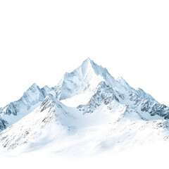 Fototapeta premium Snow-Covered Mountain Peaks Against Clear Sky - Majestic Winter Landscape