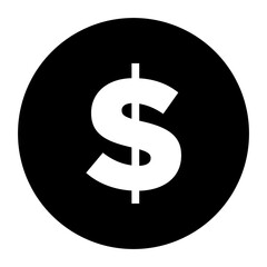 black and white illustration of money icon