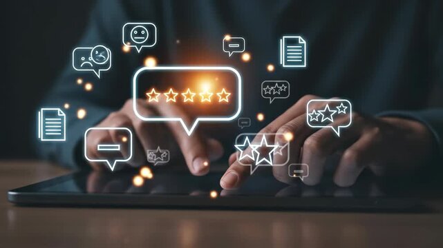 Online Customer Feedback: Improve Customer Experience with Five-Star Ratings, Reviews, Surveys, and Feedback Forms on Tablet - Build Brand Reputation and Increase Customer Satisfaction