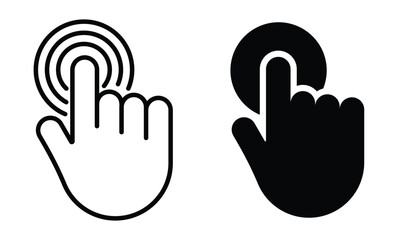 Obraz premium Finger push button icon isolated on transparent background. EPS 10