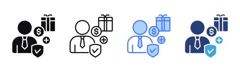 Employee Benefits icon sheet multiple style collection