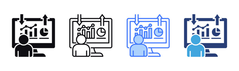 Data Analysis icon sheet multiple style collection