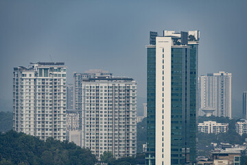 Fototapeta premium The Putrajaya government servant apartment was taken during sunrise.