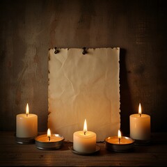 candle on old paper