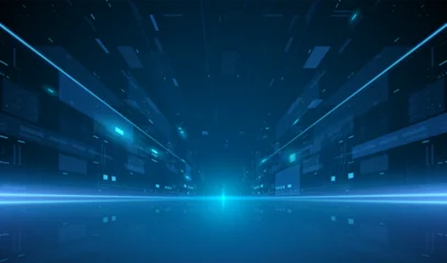 Abstract technology blue light corridor effect © d1sk