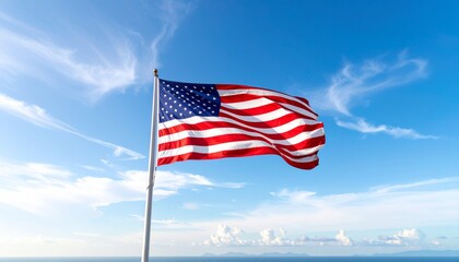 Fototapeta premium american flag waving in the wind