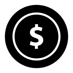 black and white illustration of money icon