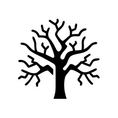 Silhouette of a bare branched tree