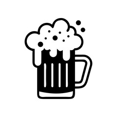 Black and White Beer Icon