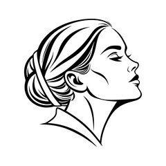 a luxurious elegant logo featuring a woman's face vector art