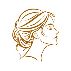 a luxurious elegant logo featuring a woman's face vector art