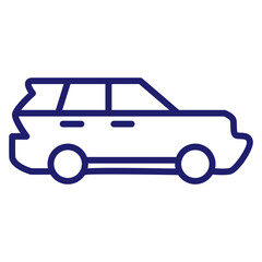 Linear car icon. Universal car icon to use in web and mobile UI, car basic UI elements. Line with editable stroke. Eps 10. Vector illustration.