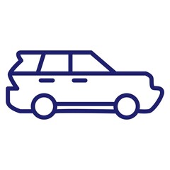 Linear car icon. Universal car icon to use in web and mobile UI, car basic UI elements. Line with editable stroke. Eps 10. Vector illustration.