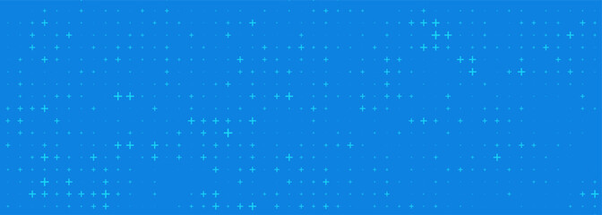 Blue Mathematical Plus Symbols Pattern. Math Design Elements Background. Medical Tech Background. Vector Illustration.