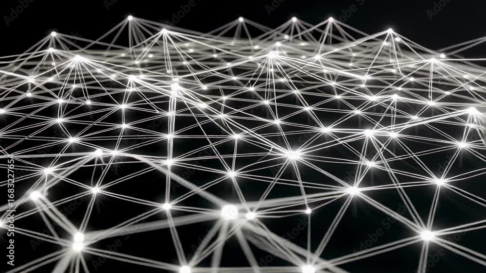 Poster dynamic network of glowing connections illuminating abstract concepts of data and digital transforma