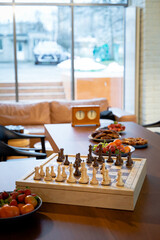Chess in a cafe
