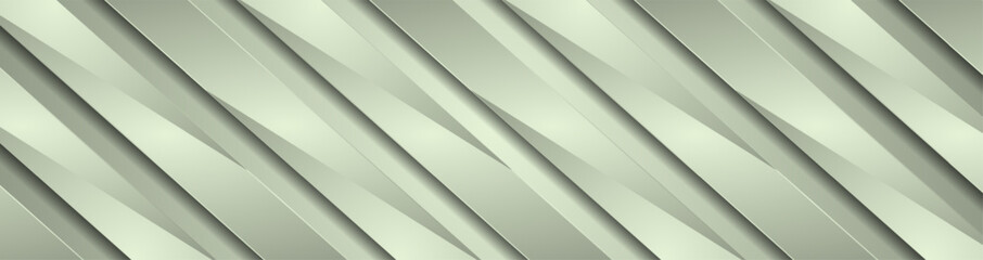 Obraz premium Grey green geometric stripes abstract minimal tech background. Concept paper vector banner design