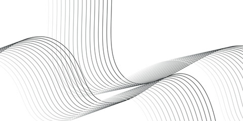 Abstract wave element for design. Digital frequency track equalizer. Stylized line art background. Vector illustration. Wave with lines created using blend tool.