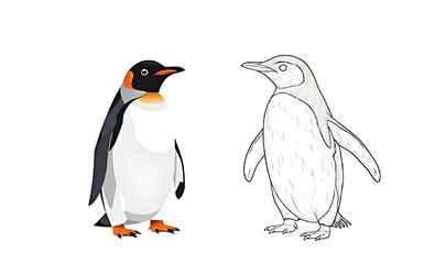 Fototapeta premium penguins on a white background. Nature's design is the ultimate inspiration. A perfect combination of raw beauty and vibrant flavor.