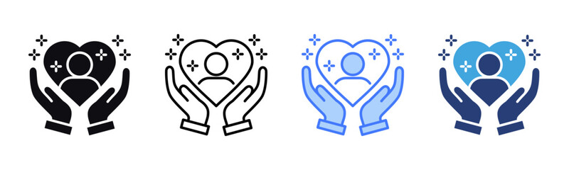 Compassion icon sheet multiple style collection