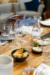 Setting up wine glasses for a professional wine tasting.