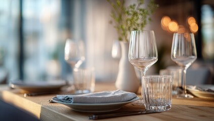 Close-up of a beautifully set table