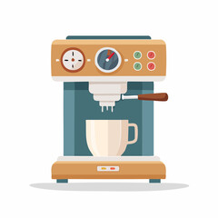 Fototapeta premium Einfache Kaffeemaschine als Vektorgrafik, minimalistisch und modern, Symbol für Küche, Kaffee und Genuss.