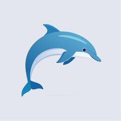 Fototapeta premium Minimalistischer Delfin als Vektorgrafik, Symbol für Meer, Intelligenz und Freiheit.