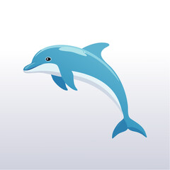 Fototapeta premium Minimalistischer Delfin als Vektorgrafik, Symbol für Meer, Intelligenz und Freiheit.