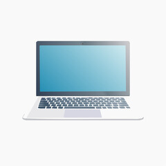 Minimalistischer Laptop in klarer Vektordarstellung