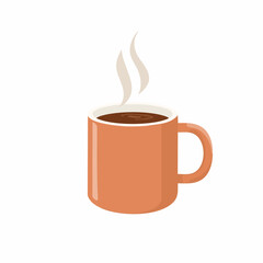 Obraz premium Schlichte Kaffeetasse mit aufsteigendem Dampf