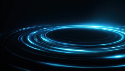 Abstract circular light trails on dark background