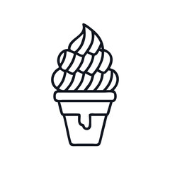 Simple and sweet line art ice cream cone ready to be enjoyed, ice cream cone icon vector illustration