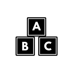 Alphabet toy blocks A, B, C - vector icon