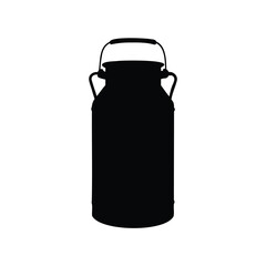 Silhouette of a Vintage Milk Can or Container with Handle Design, milk can silhouette vector illustration
