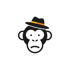 Monkey with a Hat Logo: A Playful and Modern Mascot for Brands.
