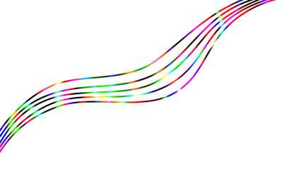 Abstract Colorful Lines Wave on White Background: Modern Art, Design Element, Graphic Resource, Vibrant Pattern, Flowing Motion, Technology Concept