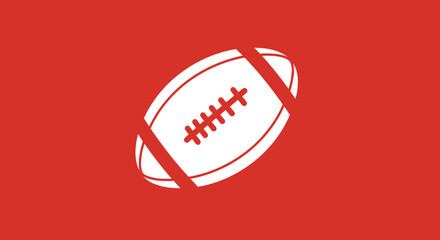 Fototapeta premium Minimalist Rugby Ball Icon on Dark Background
