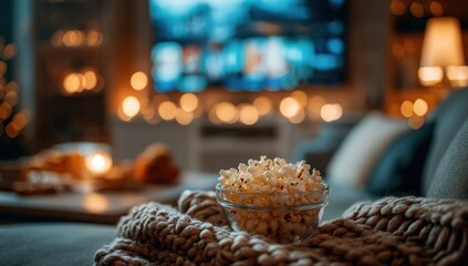 Cozy movie night with popcorn (1)