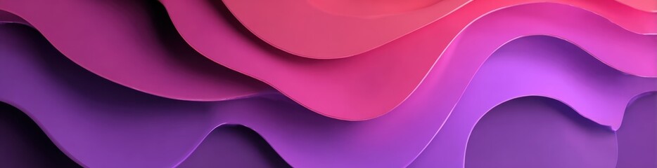 Abstract layered wavy shapes in vibrant pinks and purples