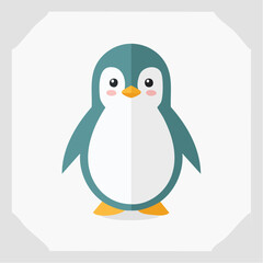 Obraz premium Minimalistischer Pinguin als Vektorgrafik, Symbol für Kälte, Gemeinschaft und Natur.