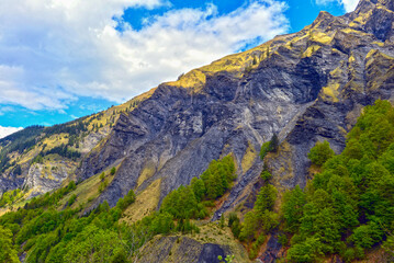 Wanderweg von der Wasserfallarena von Batöni nach Weisstannen im Weisstannental , Mels, Kanton St. Gallen