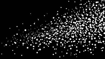 Abstract pattern of scattered white circles on a black background