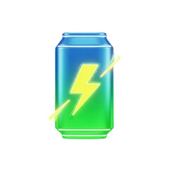 3d icon of Energy drink can glowing isolated 